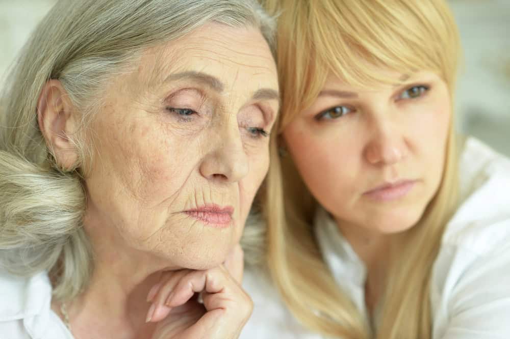 burnout of a caregiver taking care of a senior with dementia